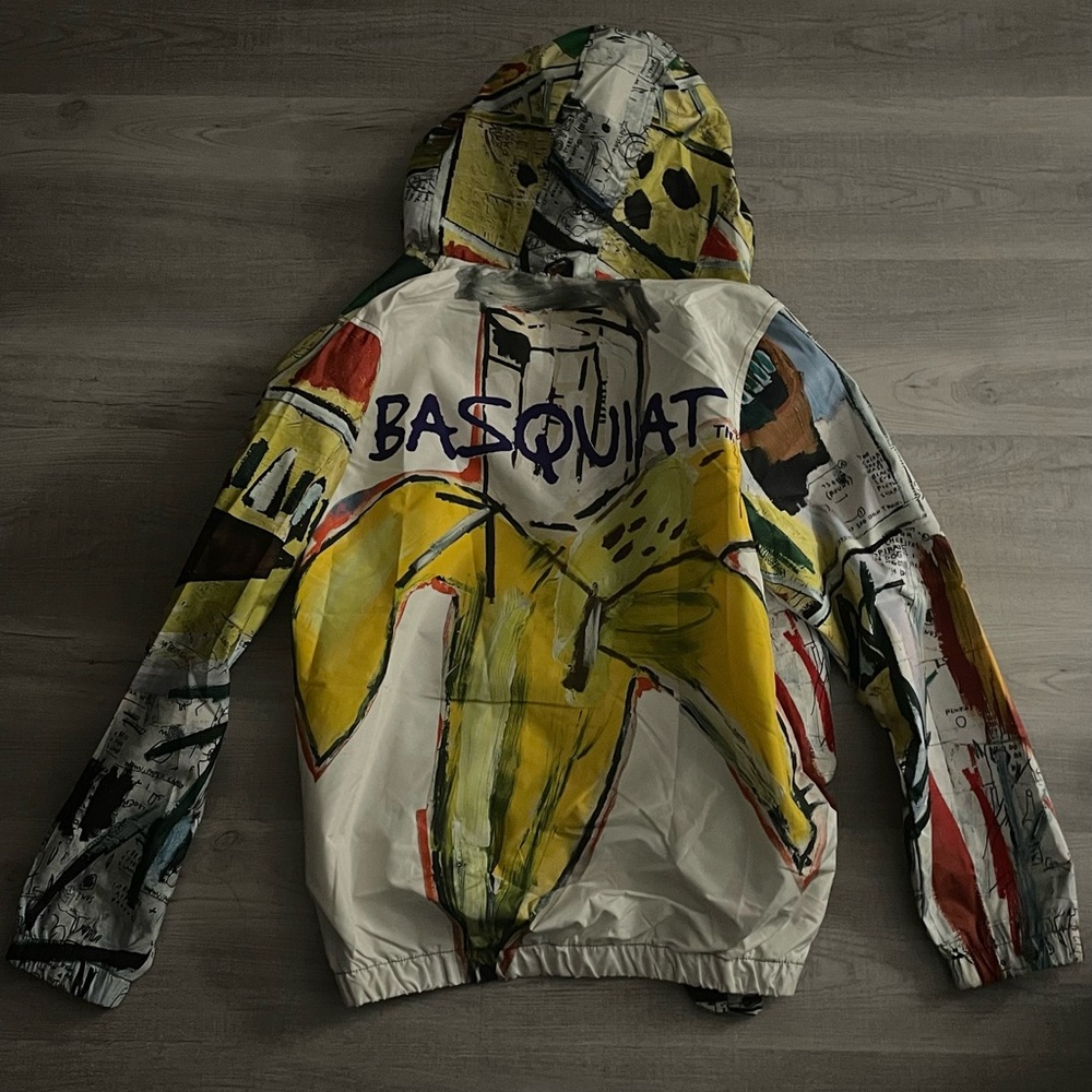 Members Only Basquiat Patch Logo Jacket - Black, Red, Teal